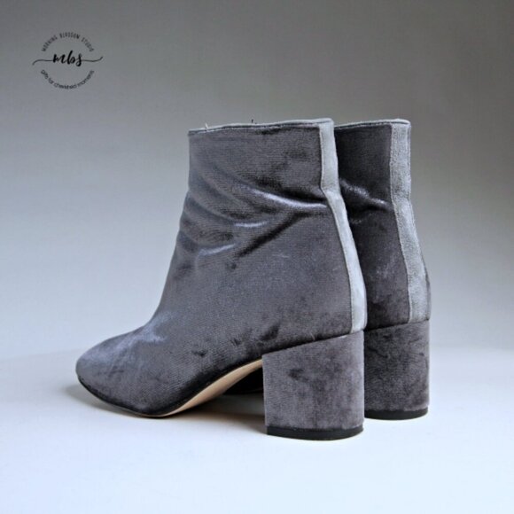 J. Crew Hadley Velvet Ankle Boots Gray Women 8.5 - Picture 6 of 15